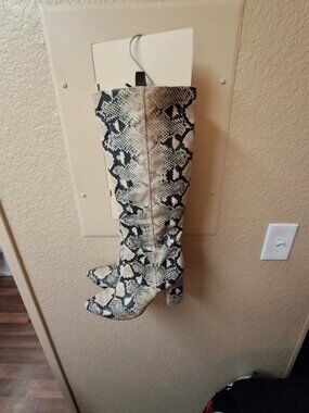 firefly knee high snakeskin boots